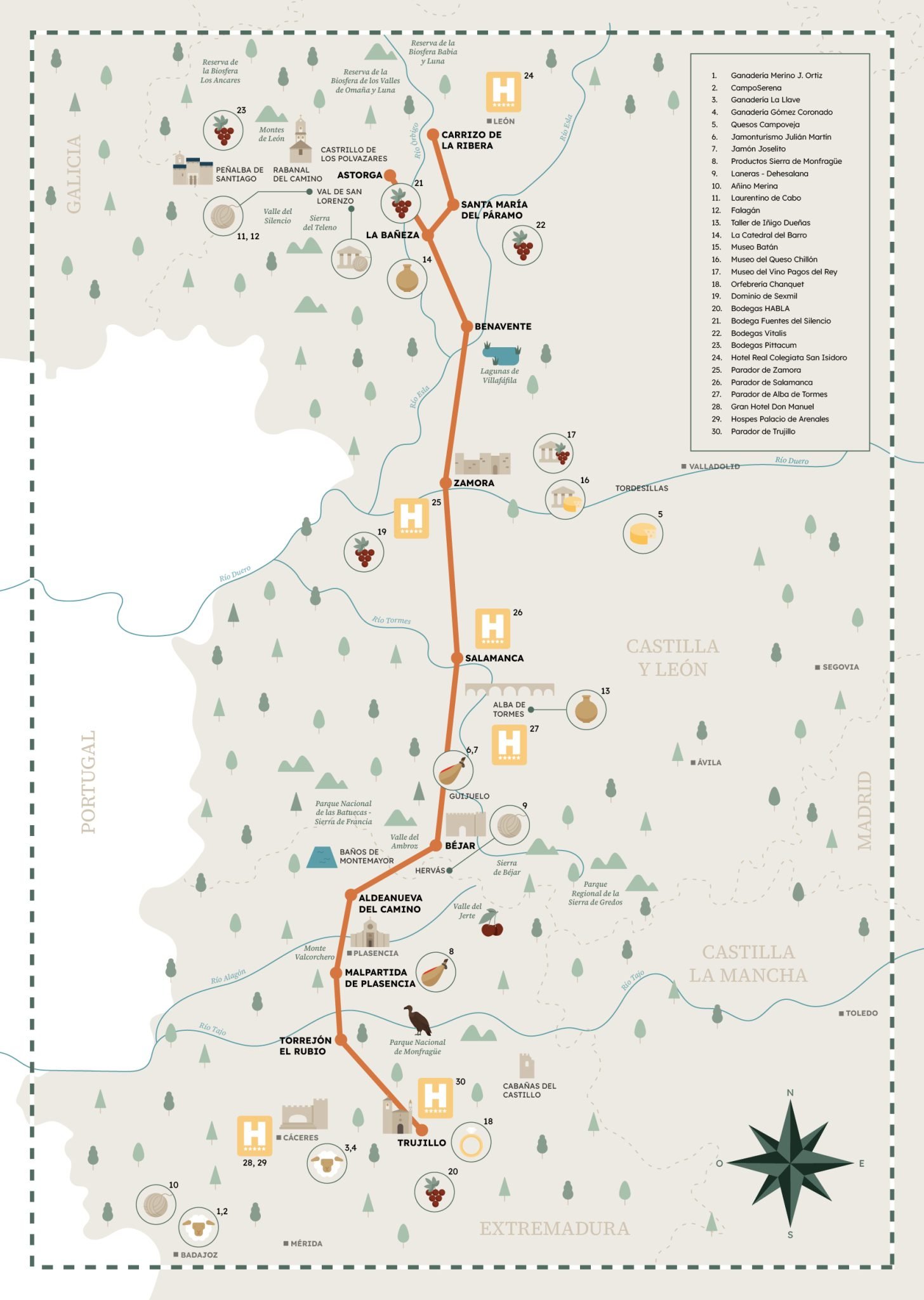 Mapa ilustrado de la Cañada Real de la Plata