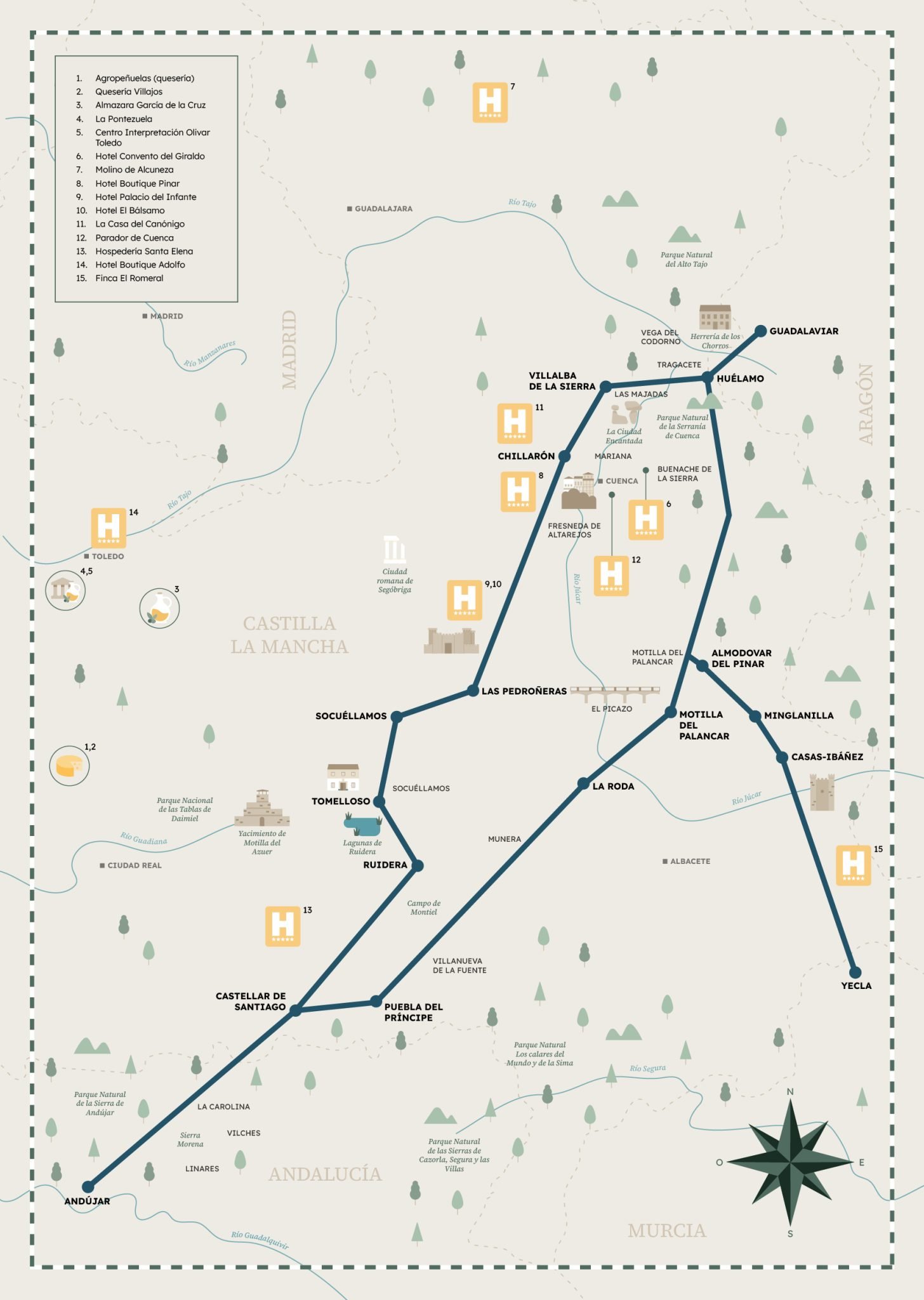 Mapa ilustrado de la Cañada Real Conquense